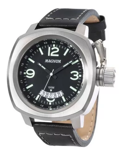 Relógio Magnum Sports MA34843P Quartz Pulseira de Couro Marrom em