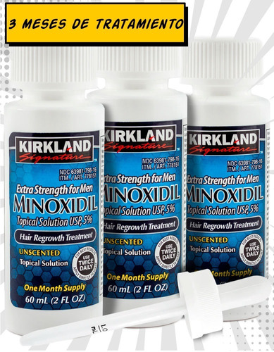 Imagen 1 de 7 de Minoxidil Kirkland 5% Solución Tópica 3 Meses De Tratamiento