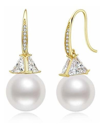 Pearl Dangle Drop Earrings Freshwater Cultured White Pearl S