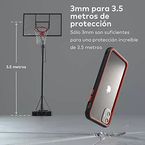 RhinoShield CrashGuard - Funda protectora de diseño delgado absorbente de  golpes compatible con iPhone 15 Pro Max, protección contra caídas de 11