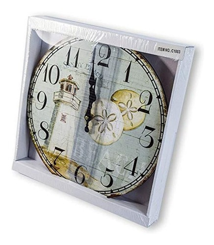 Muro De 13x 13 Faro Madera Reloj De Pared Decoracion