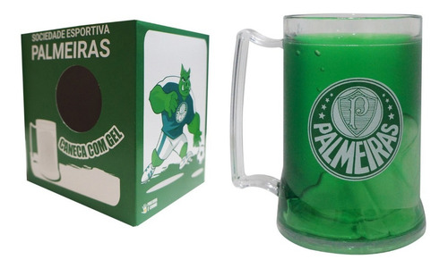 Caneca Com Gel Térmico Escudo S.e Palmeiras Verdão 400ml Cor Verde