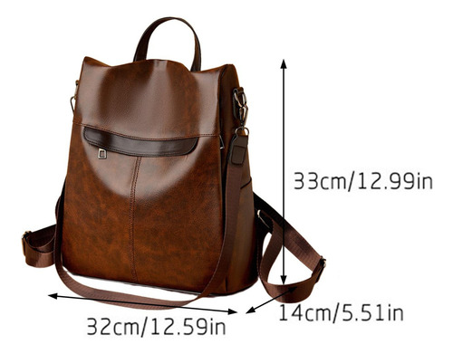 Mochila De Viaje Mochila De Cuero Pu Impermeable Con Correa