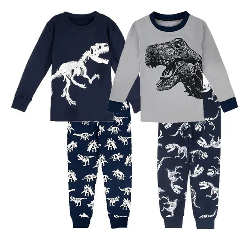 comprar Niños Niños Dinosaurio Deporte Algodón Dos Conjuntos Pijama