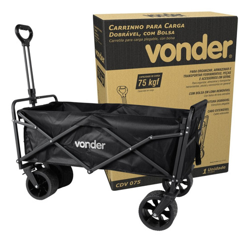 Carrinho Para Carga Ferramentas 75kg Vonder Com Rodas