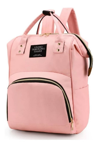 Bolso Mochila Multiusos Pañalera Rosa