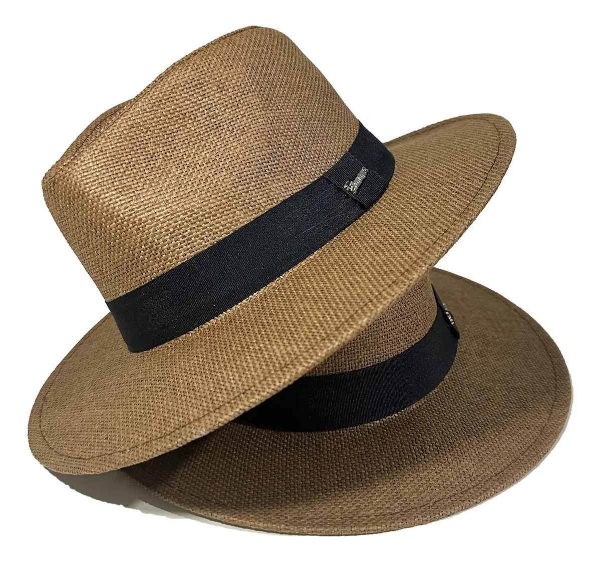 Chapéu Moda Panamá Aba Larga Casual Praia Masculino Feminino Cor Marrom-escuro Desenho do tecido Lisa Tamanho UN