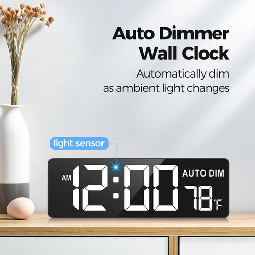 Reloj De Pared Digital Reacher Modelo 16.5 Pulgadas Led Color De La Estructura Color Del Fondo
