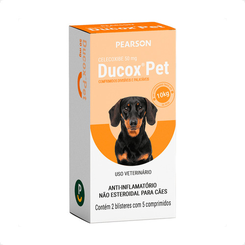 4 Ducox Pet 50mg Pearson Anti-inflamatório Cães- 10 Comp