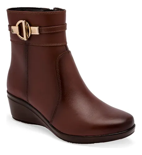 Bota Con Cierre Flexi 45232 Color Cafe Para Mujer Tx7 Cuotas sin