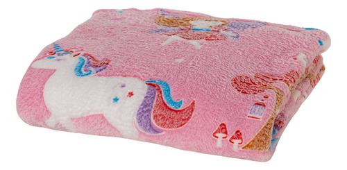 Coberta Manta Casal Brilha No Escuro Infantil Microfibra Cor Unicornio