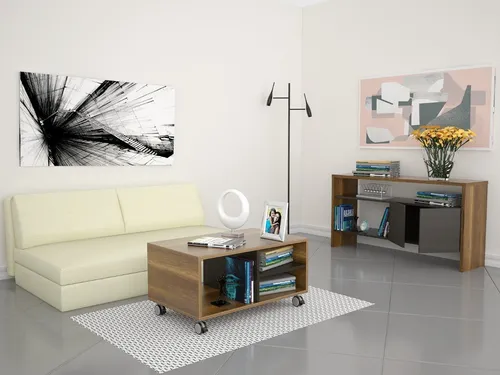 Mueble Arrimo + Mesa De Centro - Caramelo / Wengue