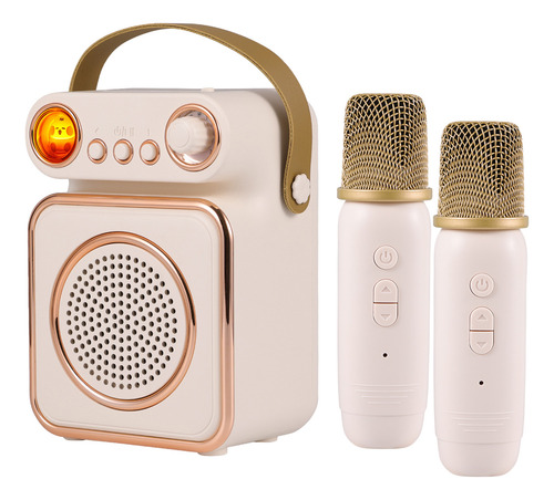 Set Inalámbrico De Micrófono Y Altavoz Para Karaoke Con Luz