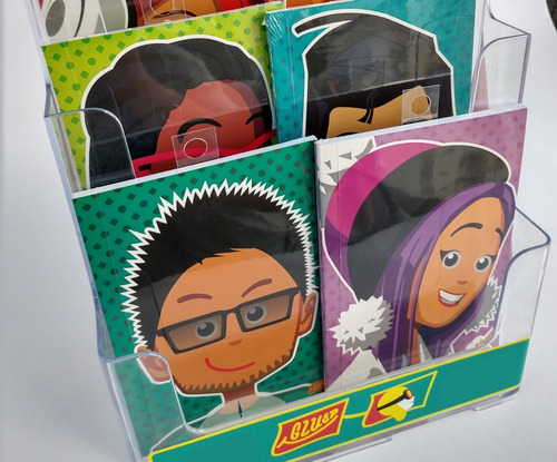 Libretas Personajes Cursosco-gluep (tamaño 12x17cm, Blancas)