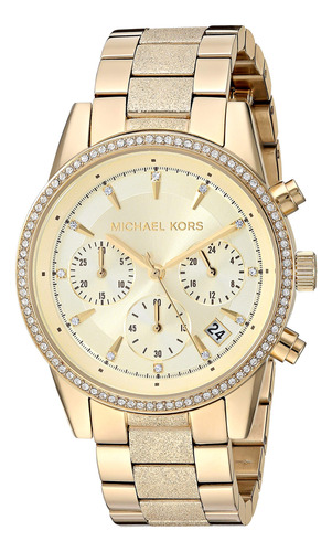 Michael Kors Ritz Mk - Reloj Cronógrafo De Acero Inoxidabl.