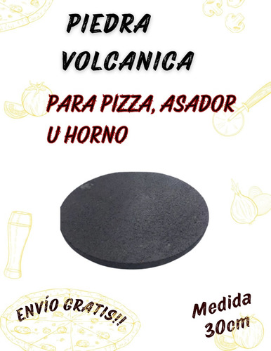 3 Piedras Volcánicas Circulares De 30cm Pizza, Comal, Asador