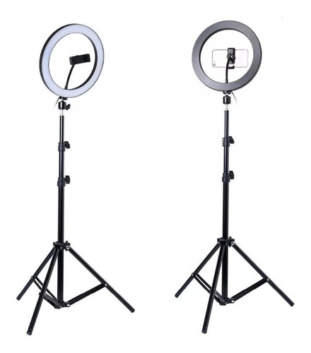 Aro De Luz Led 26cm + Trípode 2m + Adaptador Celular Camara