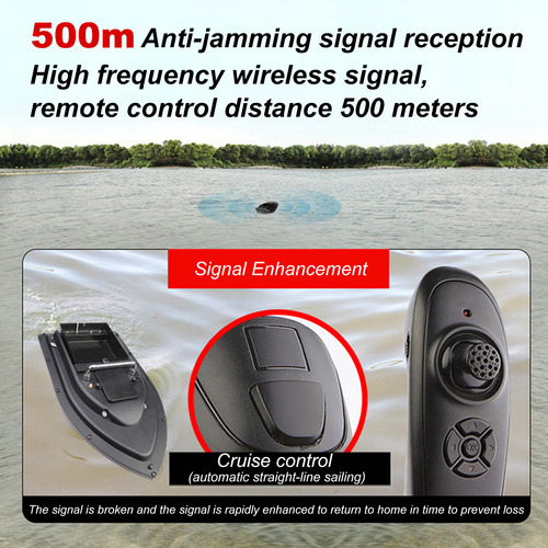 Control Remoto Rc Boat Bait Control, 500 M, Batería, Pesca,