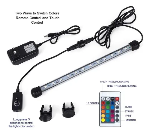 Luz Led Sumergible Para Acuarios Mq 36 In, 13w Color Chan...