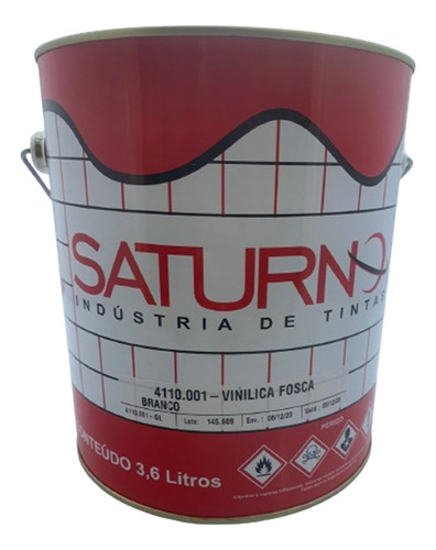 Tinta Vinílica Fosca Branco 3600ml Saturno 4110.001