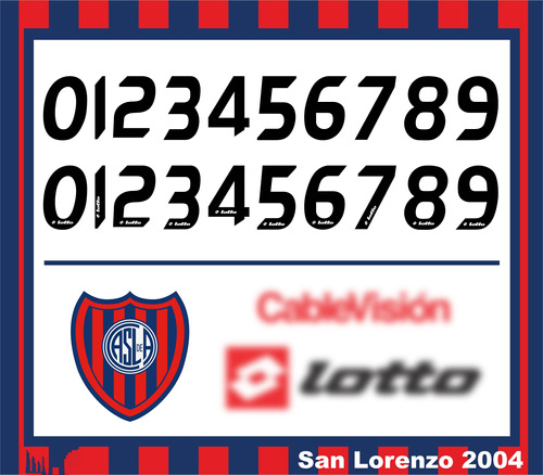 Vectores, Numeros. Camisetas San Lorenzo 2004