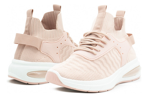Tenis Para Dama Tipo Calcetín Deportivo Color Rosa