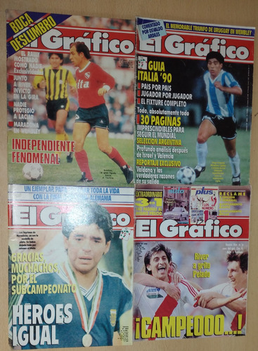 Lote De 4 Revistas El Gráfico Año 1987 1990 Y 1991