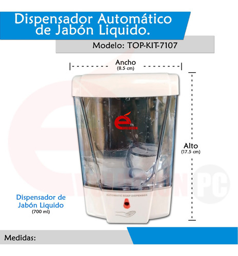 Dispensador De Jabon Liquido Para Manos Automatico V1