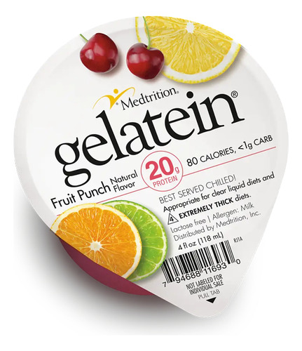 Gelatein 20g Protein 118ml Sabor Tutti Frutti