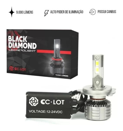 Par Lâmpada Ultra Led Hb4 Black Diamond 6000k Com Canceller