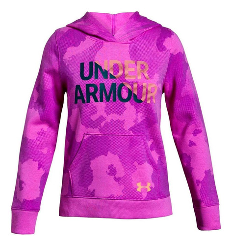 Hoodie Under Armour Rival Para Niña-morado