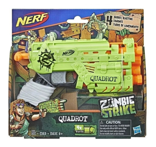 Pistola Nerf Zombie Strike Quadrot E3062 - Hasbro