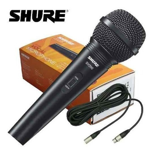 Imagen 2 de 5 de Micrófono Shure Sv200 Con Cable Canon Dinamico Con Switch