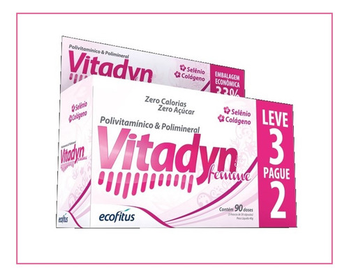 Kit 10x Polivitamínico Vitadyn Femme C90 Cápsulas - Ecofitus