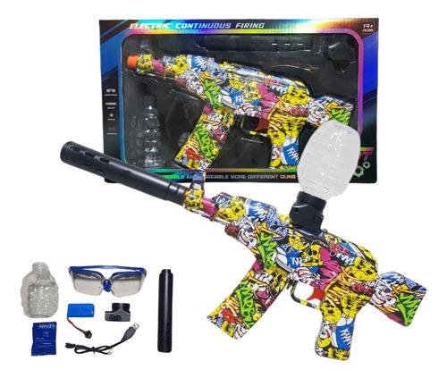 Rifle De Juguete Balas De Hidrogel Tiro Continuo Recargable