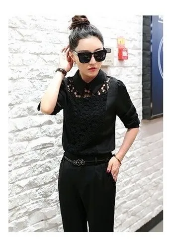 Conjunto pantalon negro y blusa hotsell