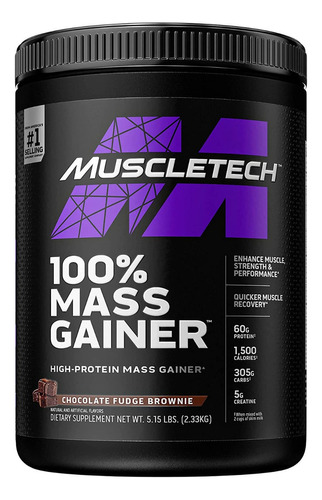 Muscletech 100% Mass Gainer 5.15 Lb Chocolate Fudge Brownie