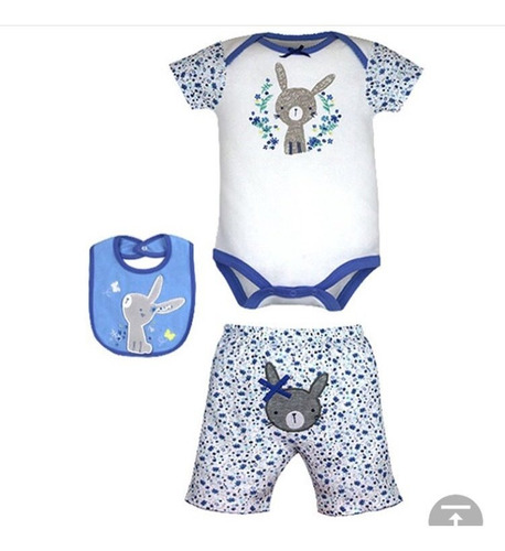 Conjunto Bebes Niña Niño Set Body Pantalón Y Babero