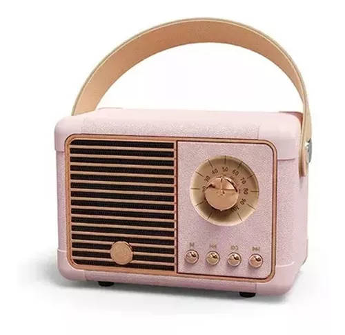 Parlante Portátil Radio Retro Vintage Bluetooth Color Rosa