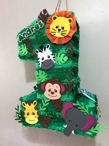 Piñatas Personalizadas, Número 1, Safari, Animalitos