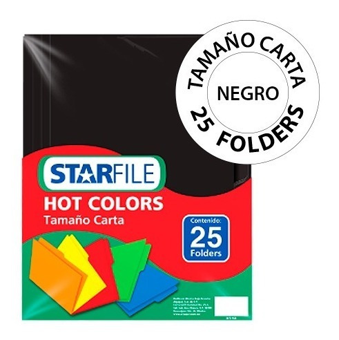 Folder Hot Colors Negro Carta - Caja Con 25