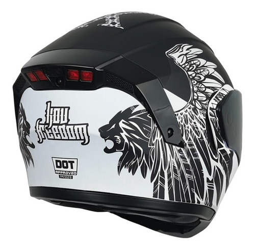 Imagen 2 de 9 de Casco Kov Estelar Abatible Luz Led Con Gafas Certificado Dot