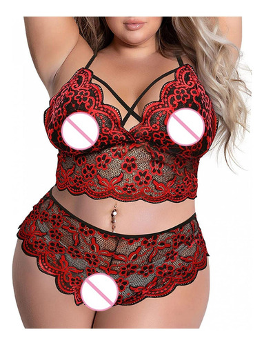 Sujetador Cómodo Inalámbrico De Encaje Sexy De Talla Grande