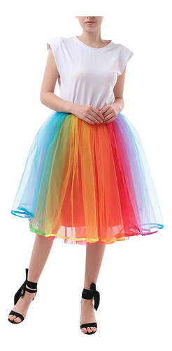 Faldas Tutú Lindo Vestido De Baile De Color Arcoíris De Tul