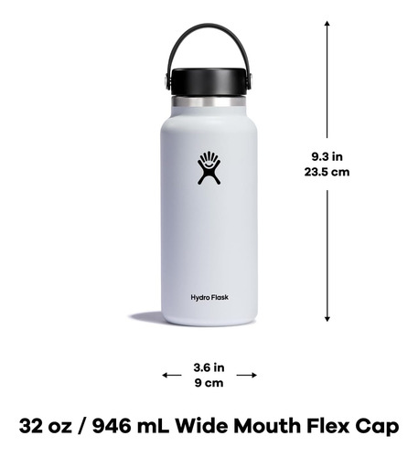 Botella Hydro Flask De Boca Ancha Con Tapa Flexible De 32 Oz