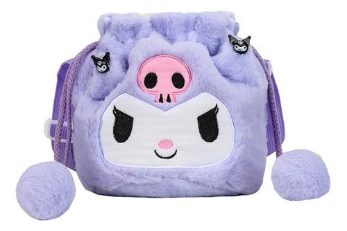 Morral Bolsa Bandolera Peluche Afelpada Kawaii Melody Kuromi