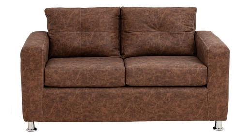 Sofa George 2 Cuerpos Cuero Auris Café / Muebles América