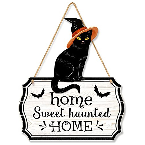 Halloween Decoraciones 3d Negro Gato Puerta Percha 3fx8k