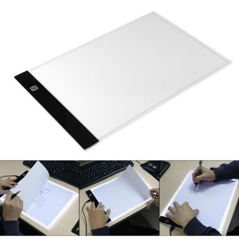 Prancheta Desenho Com Luz Led A4 Usb 3 Níveis De Iluminação