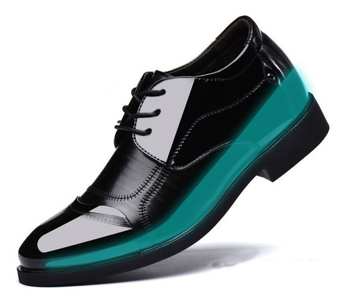 Wan Zapatos De Vestir Caballero Charol Negro Casual Cuero